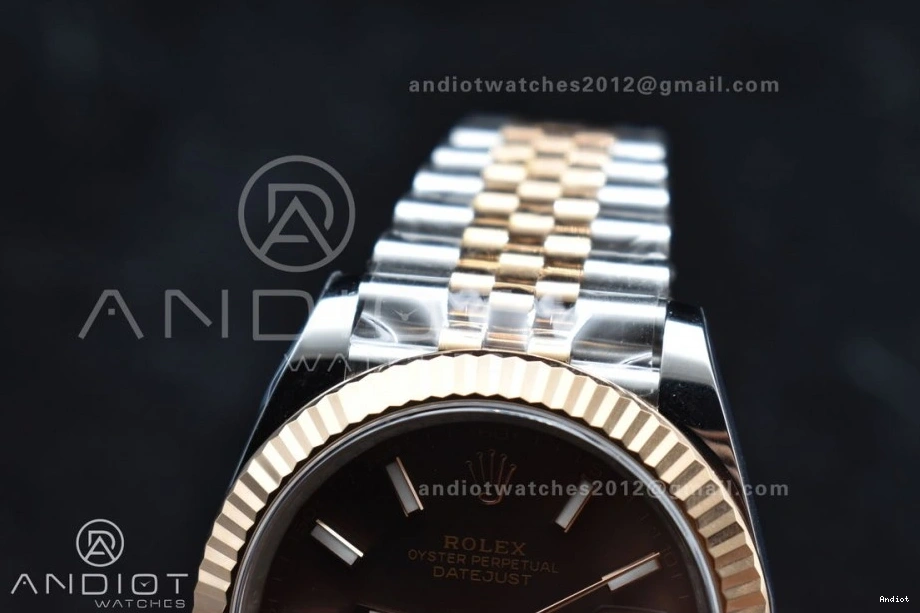 DateJust on Brown VR3235 SS Jubilee Bracelet 126333 Steel Stick Best Dial RG Edition 41 Clean 904L 1:1 0304